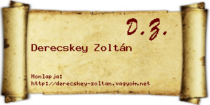 Derecskey Zoltán névjegykártya