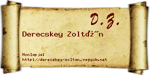 Derecskey Zoltán névjegykártya